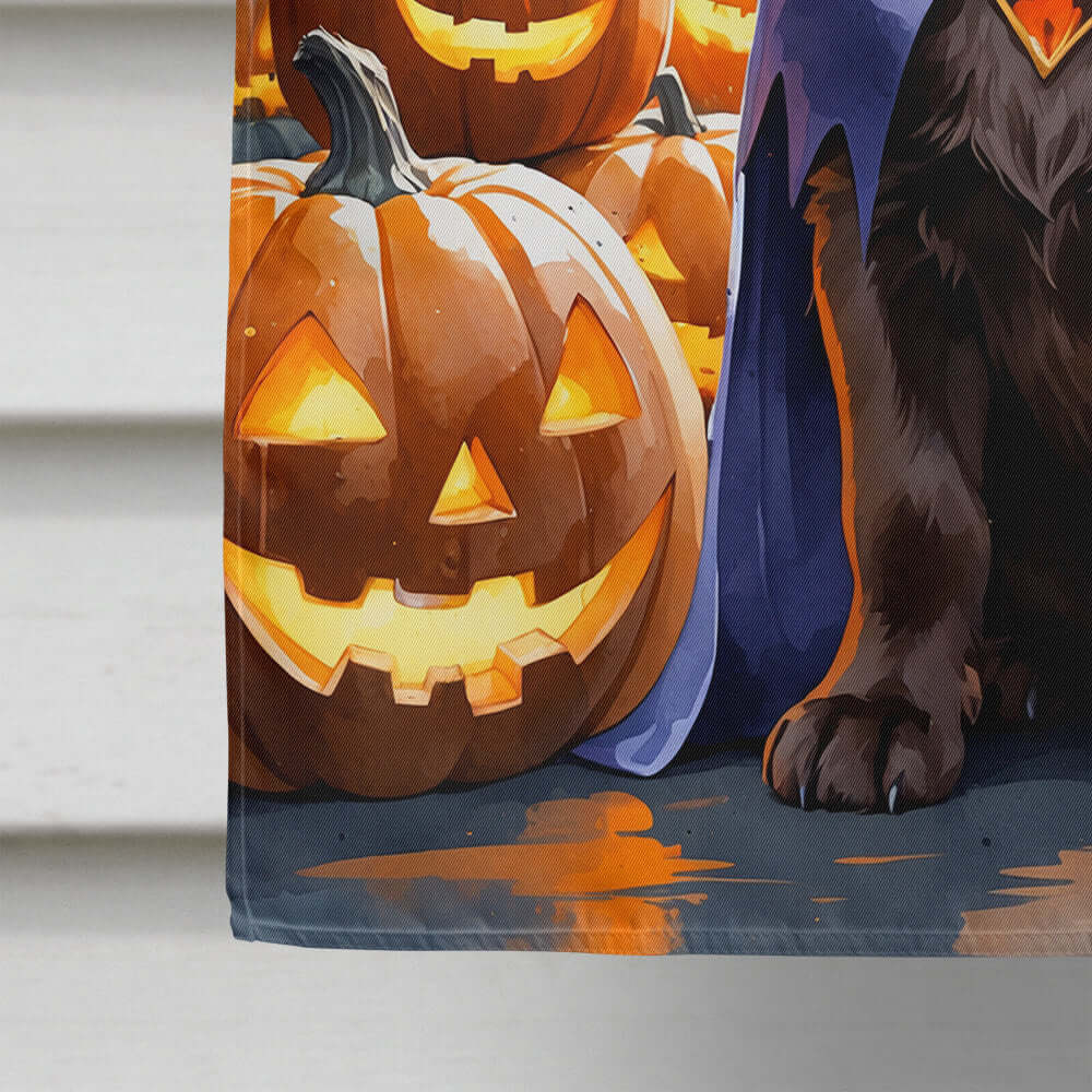 Chocolate Labrador Retriever Puppy Halloween House Flag 28x40 Porch Sleeve Pole Decorative Outside Yard Banner Artwork Wall Hanging, Polyester