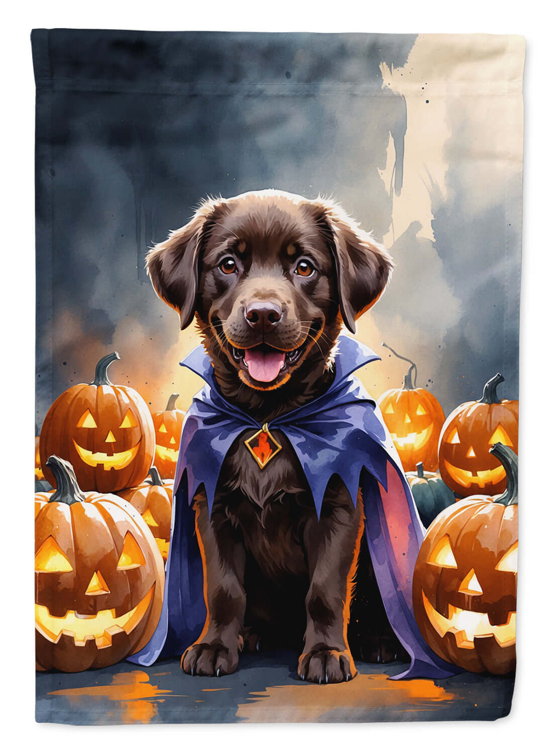 Chocolate Labrador Retriever Puppy Halloween Garden Flag Mailbox Decorative Yard Banner Outside Patio Artwork for Flower Beds, Garden Size, Multicolor