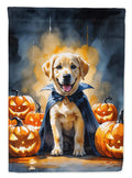 Yellow Labrador Retriever Puppy Halloween Garden Flag Mailbox Decorative Yard Banner Outside Patio Artwork for Flower Beds, Garden Size, Multicolor