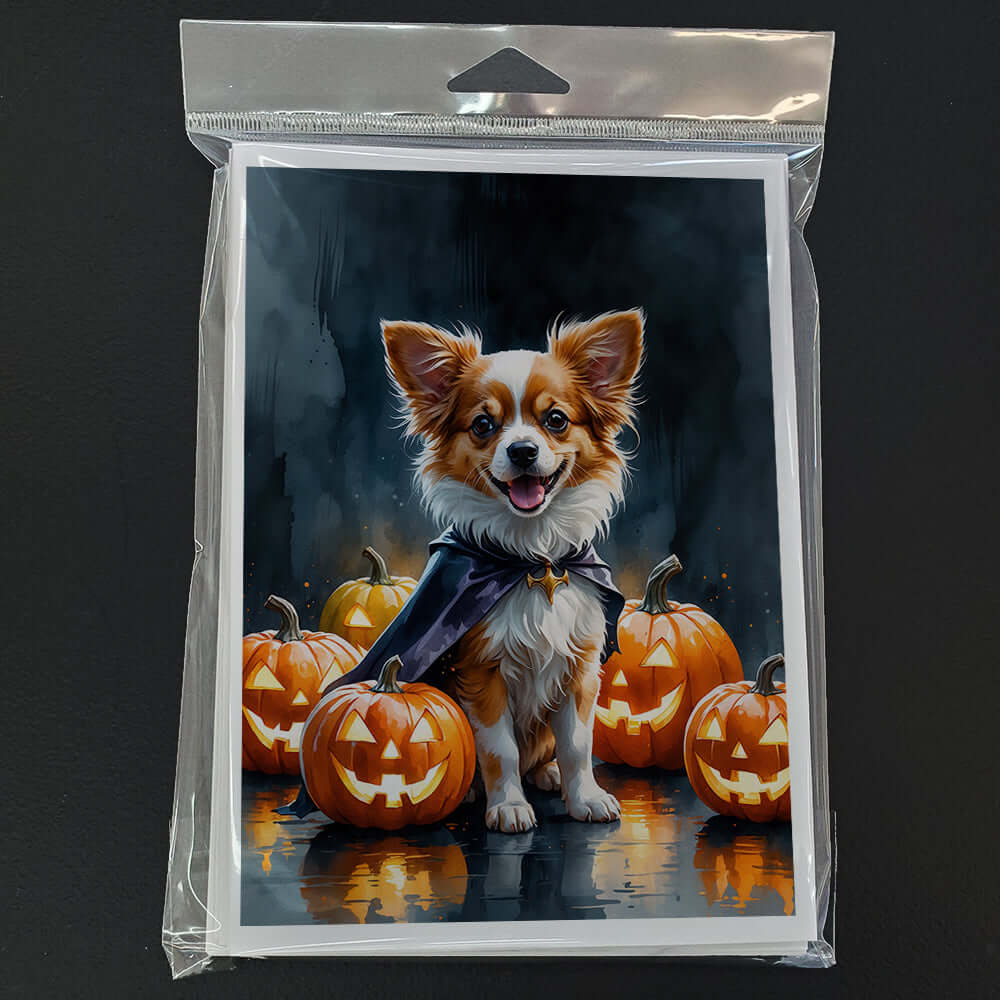 Papillon Puppy Halloween Greeting Cards Pack of 8 Blank Cards with Envelopes Whimsical A7 Size 5x7