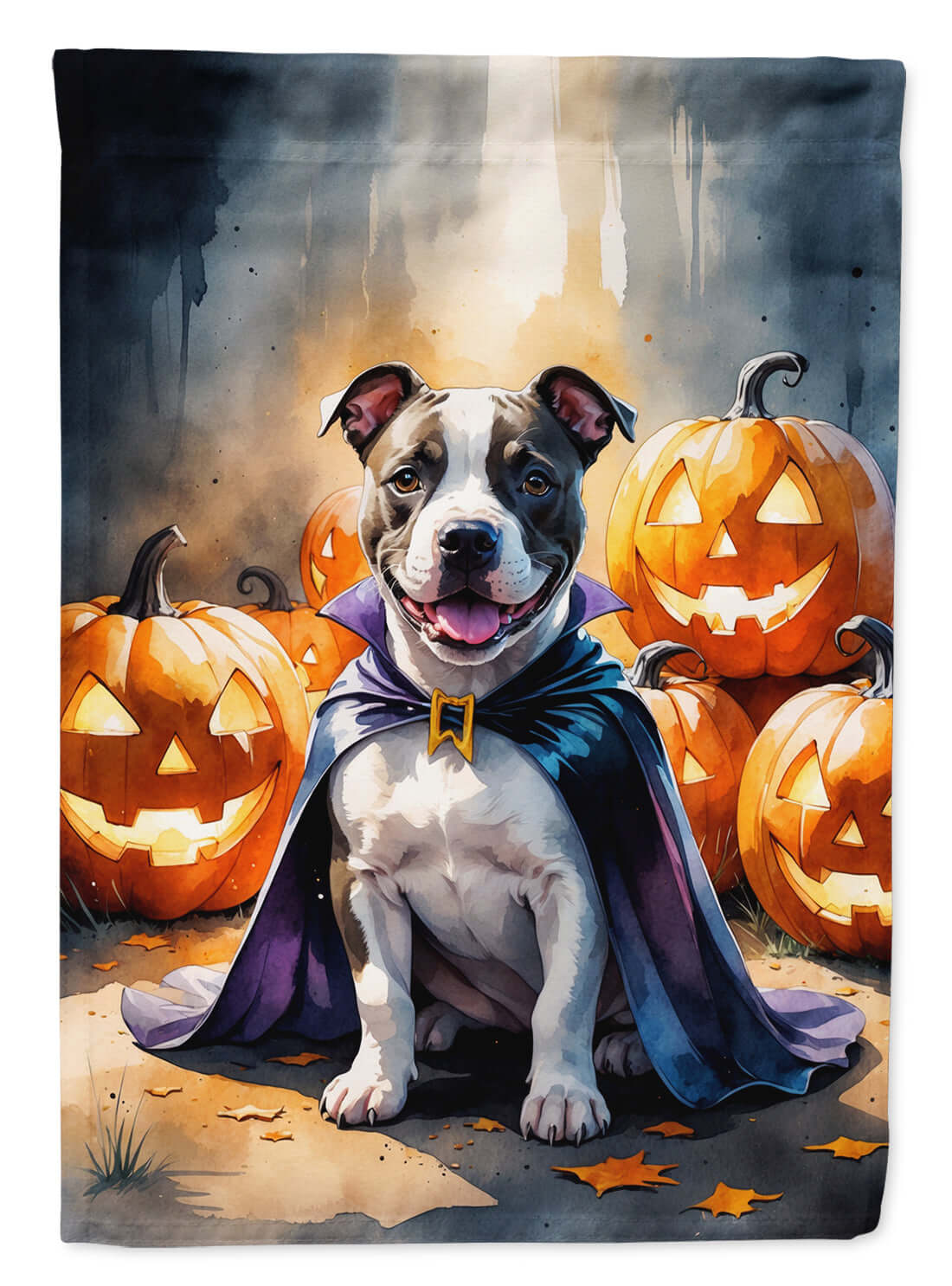 Pit Bull Terrier Puppy Halloween Garden Flag Mailbox Decorative Yard Banner Outside Patio Artwork for Flower Beds, Garden Size, Multicolor