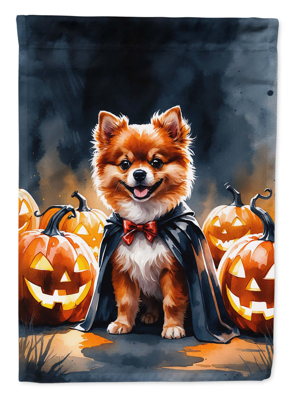 Pomeranian Puppy Halloween Garden Flag Mailbox Decorative Yard Banner Outside Patio Artwork for Flower Beds, Garden Size, Multicolor