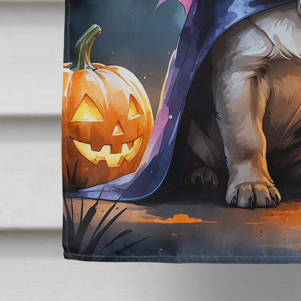 Pug Puppy Halloween House Flag 28x40 Porch Sleeve Pole Decorative Outside Yard Banner Artwork Wall Hanging, Polyester