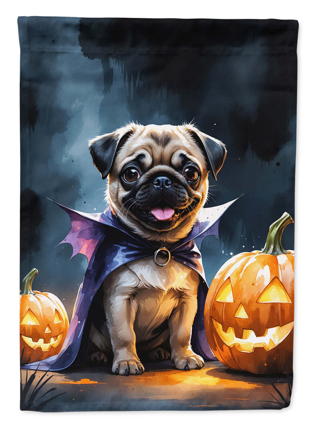 Pug Puppy Halloween Garden Flag Mailbox Decorative Yard Banner Outside Patio Artwork for Flower Beds, Garden Size, Multicolor