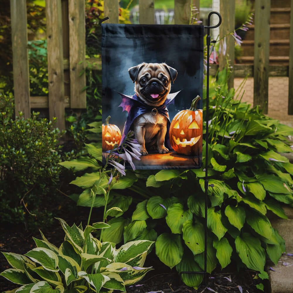 Pug Puppy Halloween Garden Flag Mailbox Decorative Yard Banner Outside Patio Artwork for Flower Beds, Garden Size, Multicolor