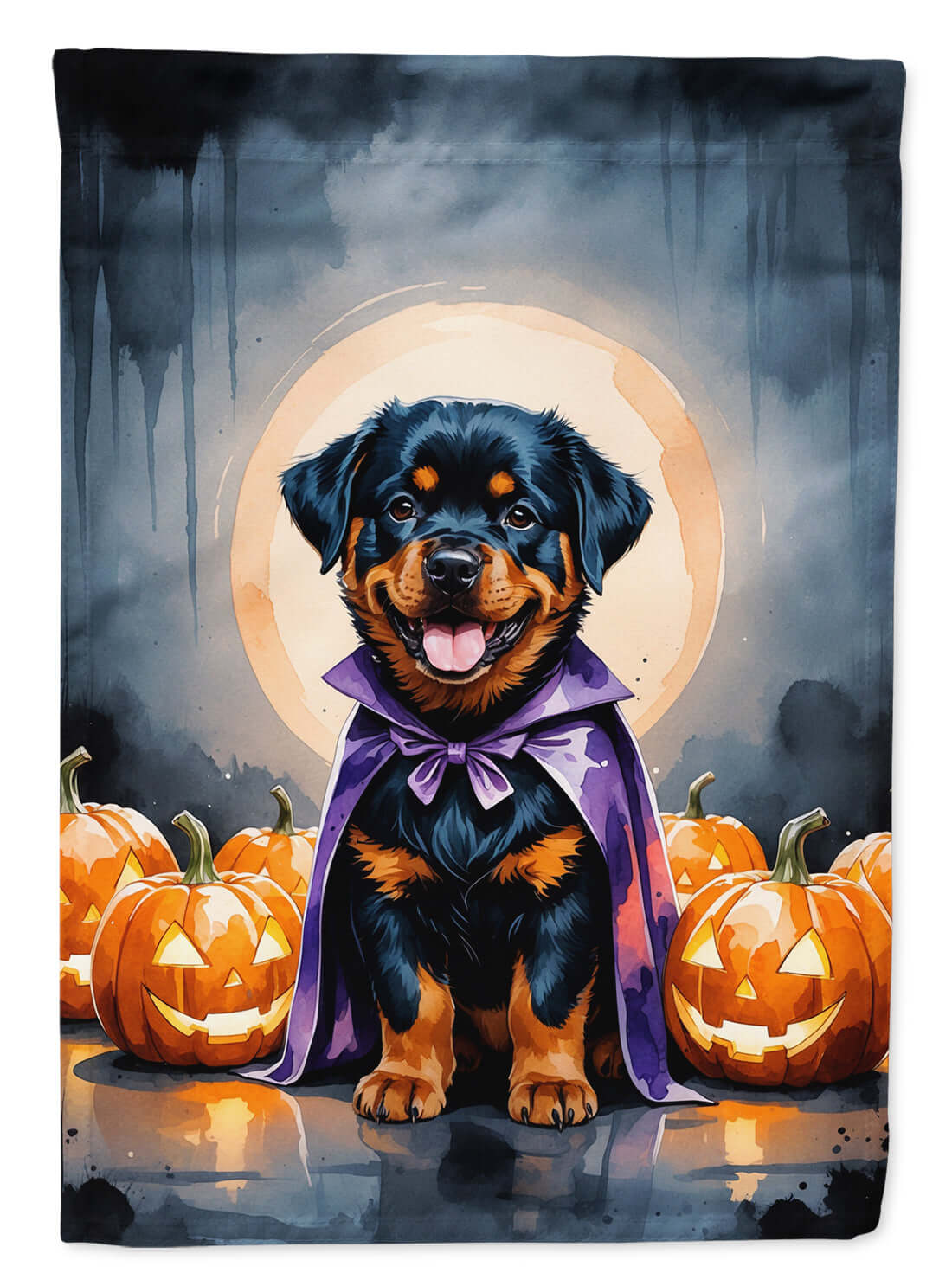 Rottweiler Puppy Halloween Garden Flag Mailbox Decorative Yard Banner Outside Patio Artwork for Flower Beds, Garden Size, Multicolor