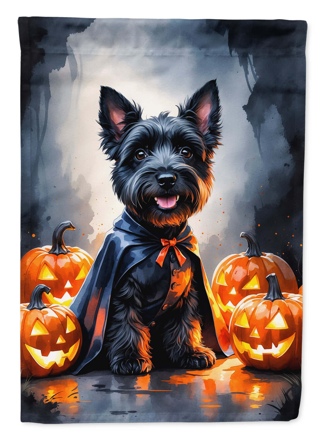 Scottish Terrier Puppy Halloween Garden Flag Mailbox Decorative Yard Banner Outside Patio Artwork for Flower Beds, Garden Size, Multicolor