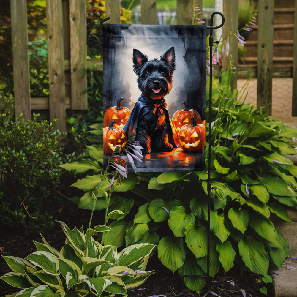 Scottish Terrier Puppy Halloween Garden Flag Mailbox Decorative Yard Banner Outside Patio Artwork for Flower Beds, Garden Size, Multicolor