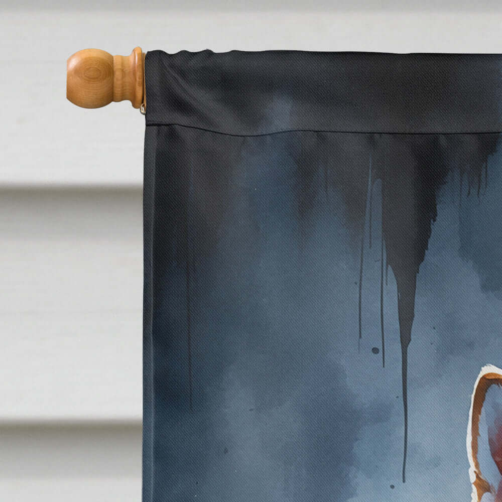 Shiba Inu Puppy Halloween House Flag 28x40 Porch Sleeve Pole Decorative Outside Yard Banner Artwork Wall Hanging, Polyester
