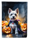 Westie Spaniel Puppy Halloween Garden Flag Mailbox Decorative Yard Banner Outside Patio Artwork for Flower Beds, Garden Size, Multicolor