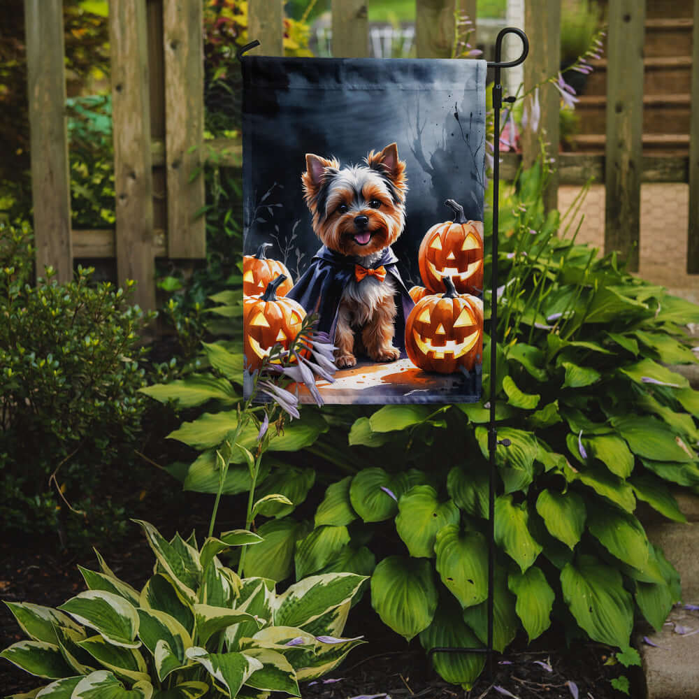 Yorkshire Terrier Puppy Halloween Garden Flag Mailbox Decorative Yard Banner Outside Patio Artwork for Flower Beds, Garden Size, Multicolor
