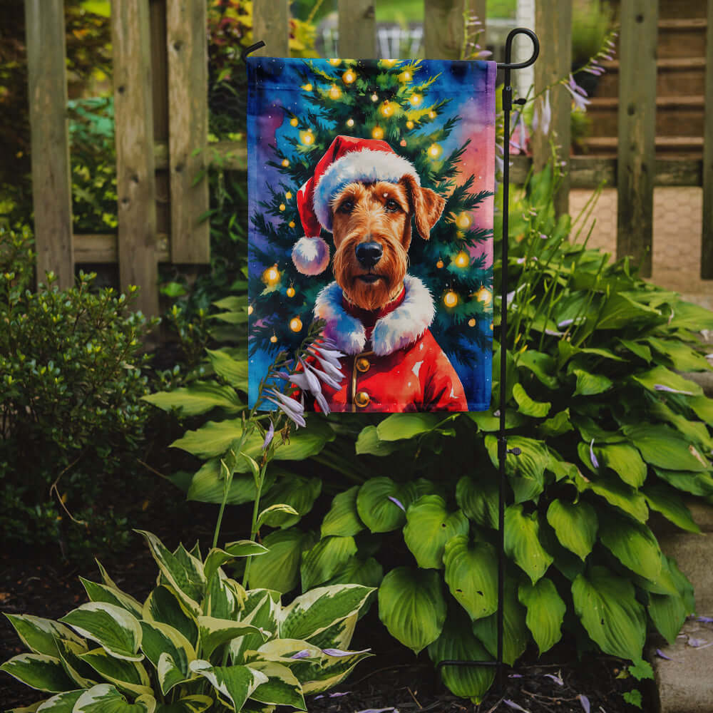 Airedale Terrier Christmas Garden Flag Mailbox Decorative Yard Banner Outside Patio Artwork for Flower Beds, Garden Size, Multicolor
