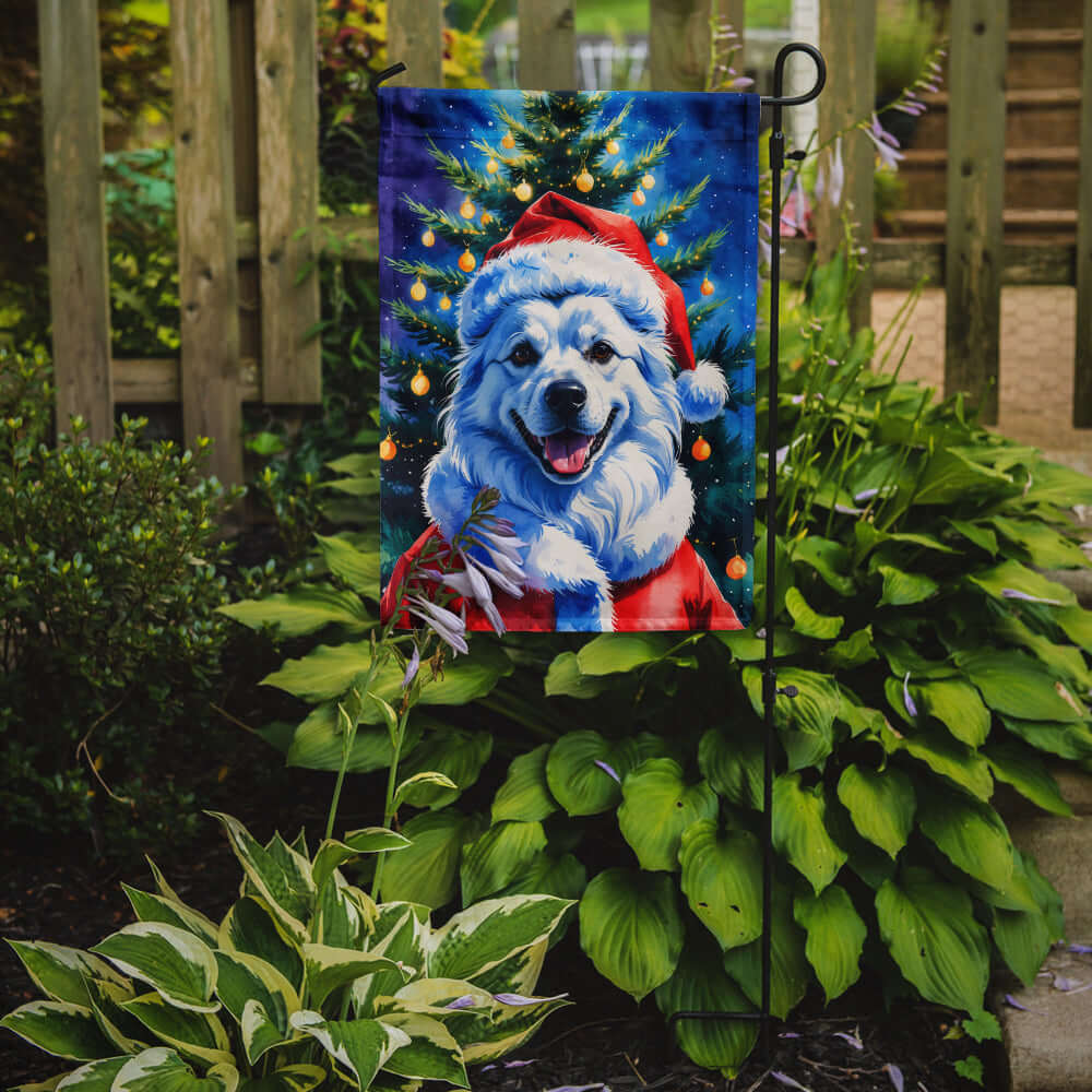 American Eskimo Christmas Garden Flag Mailbox Decorative Yard Banner Outside Patio Artwork for Flower Beds, Garden Size, Multicolor