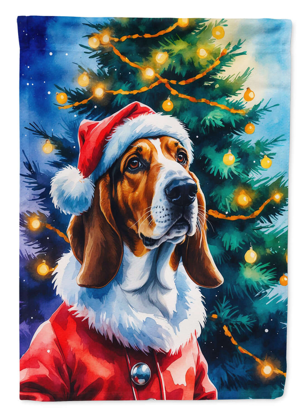 Basset Hound Christmas Garden Flag Mailbox Decorative Yard Banner Outside Patio Artwork for Flower Beds, Garden Size, Multicolor