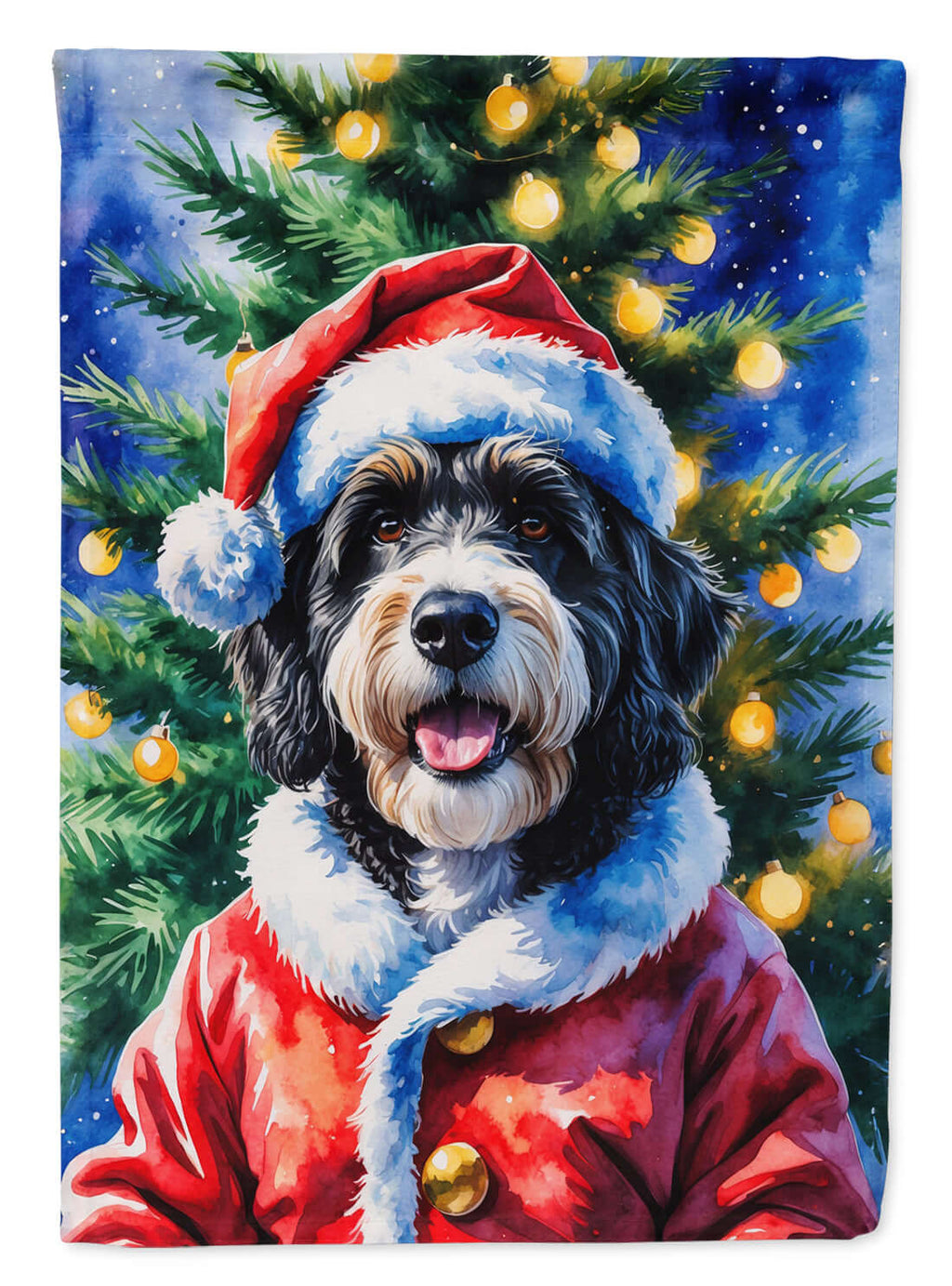 Bernedoodle Christmas Garden Flag Mailbox Decorative Yard Banner Outside Patio Artwork for Flower Beds, Garden Size, Multicolor