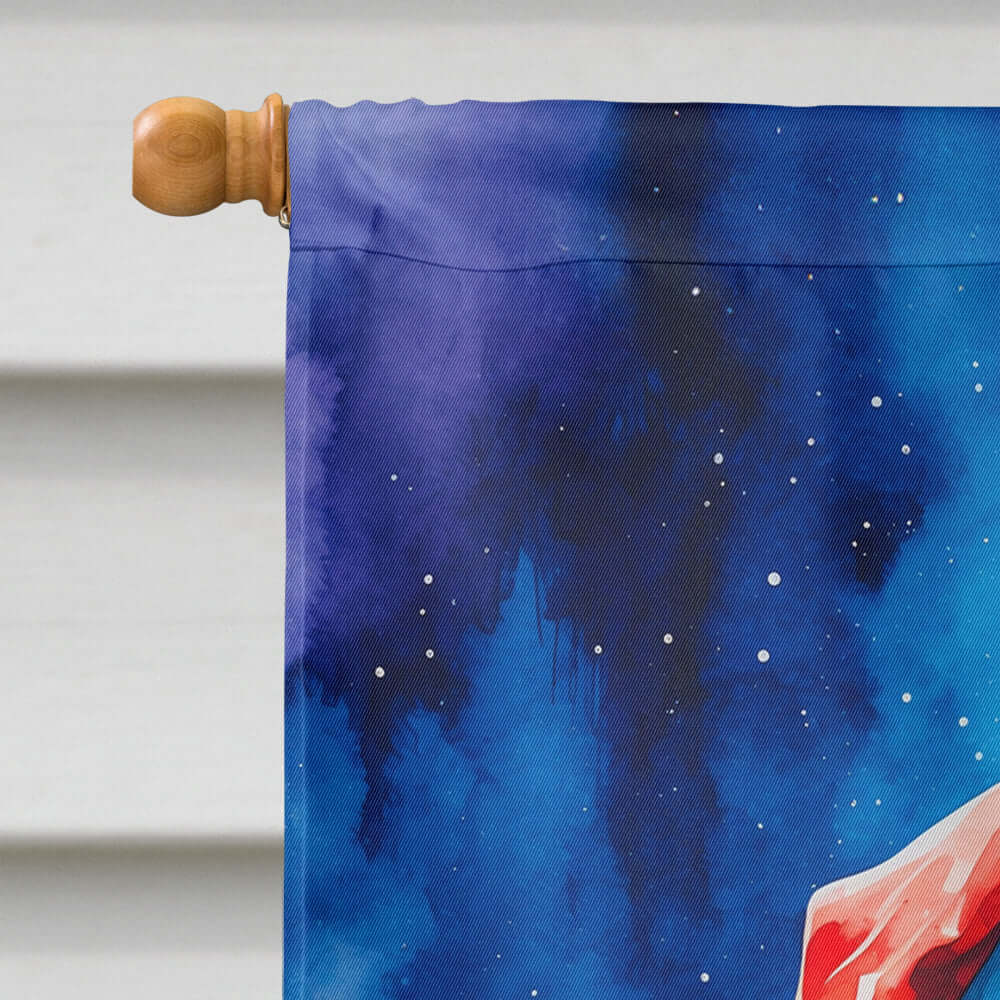 Bluetick Coonhound Christmas House Flag 28x40 Porch Sleeve Pole Decorative Outside Yard Banner Artwork Wall Hanging, Polyester