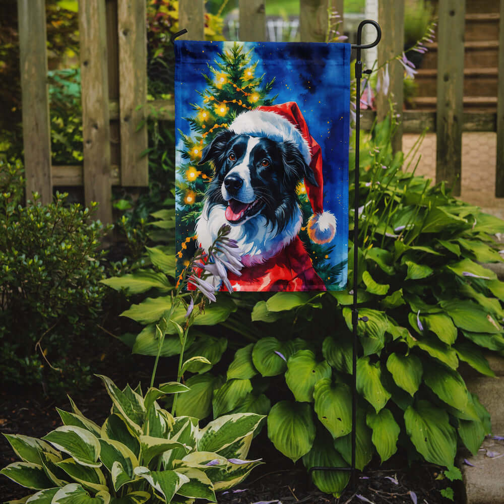 Border Collie Christmas Garden Flag Mailbox Decorative Yard Banner Outside Patio Artwork for Flower Beds, Garden Size, Multicolor