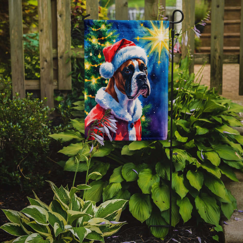 Boxer Christmas Garden Flag Mailbox Decorative Yard Banner Outside Patio Artwork for Flower Beds, Garden Size, Multicolor