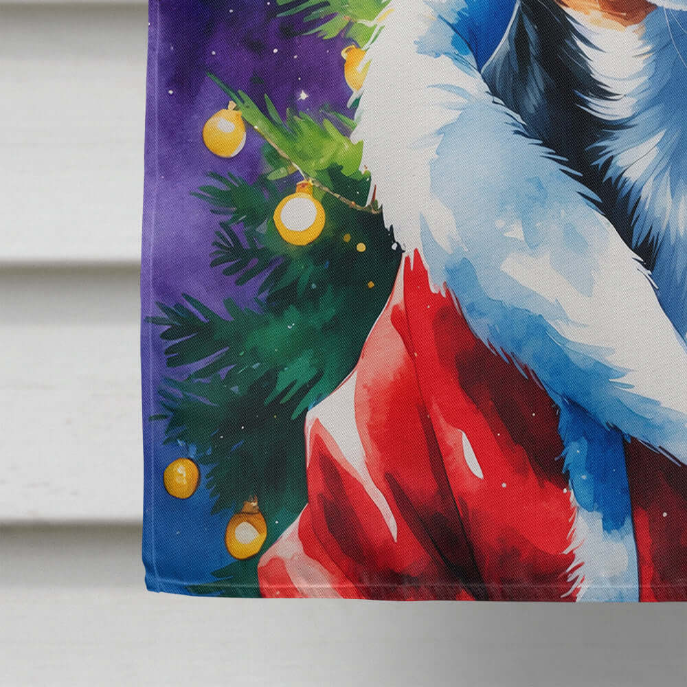 Black and Tan Chihuahua Christmas House Flag 28x40 Porch Sleeve Pole Decorative Outside Yard Banner Artwork Wall Hanging, Polyester
