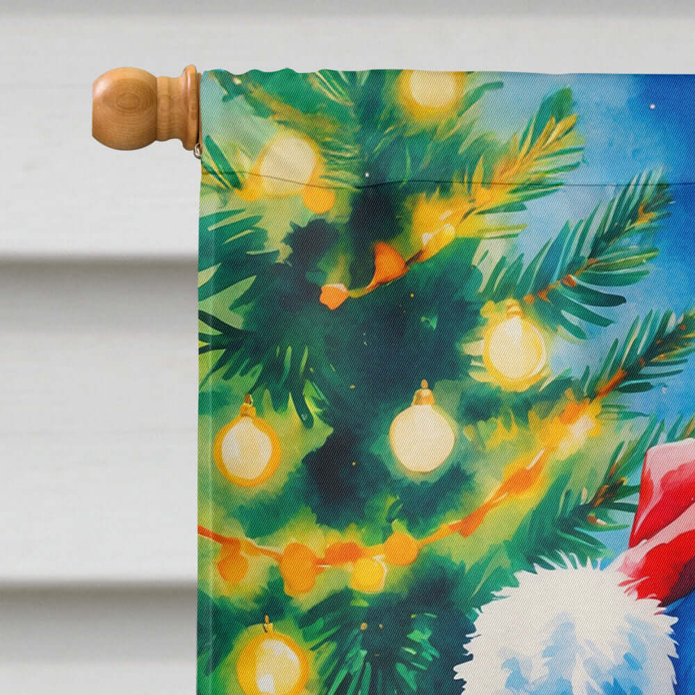 Cocker Spaniel Christmas House Flag 28x40 Porch Sleeve Pole Decorative Outside Yard Banner Artwork Wall Hanging, Polyester