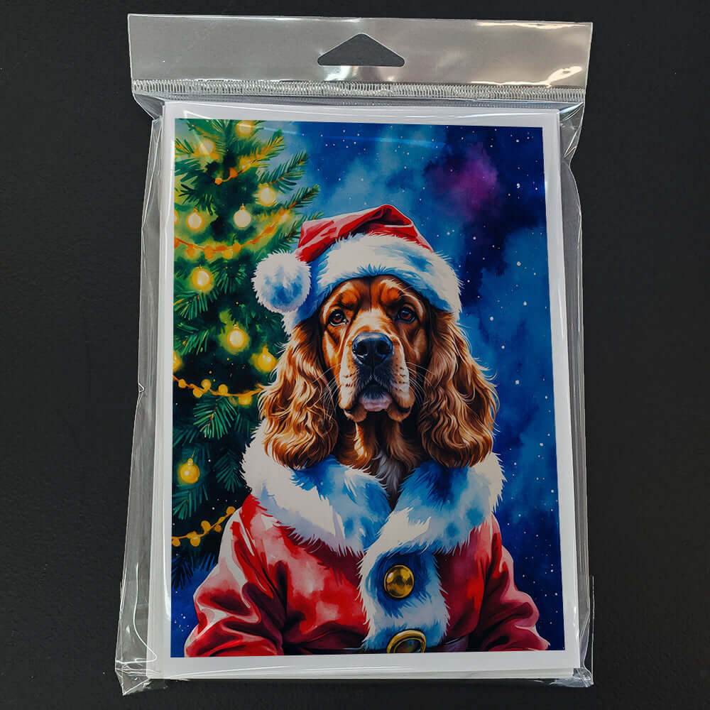 Cocker Spaniel Christmas Greeting Cards Pack of 8 Blank Cards with Envelopes Whimsical A7 Size 5x7