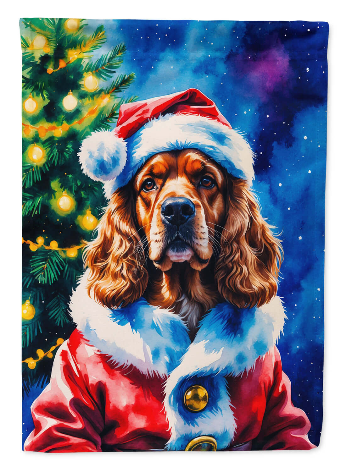 Cocker Spaniel Christmas Garden Flag Mailbox Decorative Yard Banner Outside Patio Artwork for Flower Beds, Garden Size, Multicolor
