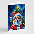 Corgi Christmas Greeting Cards Pack of 8 Blank Cards with Envelopes Whimsical A7 Size 5x7