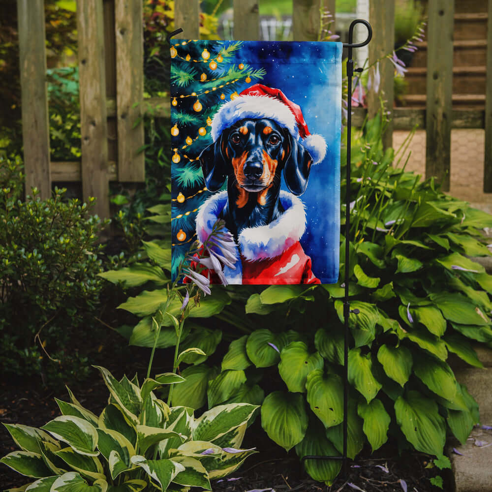 Dachshund Christmas Garden Flag Mailbox Decorative Yard Banner Outside Patio Artwork for Flower Beds, Garden Size, Multicolor