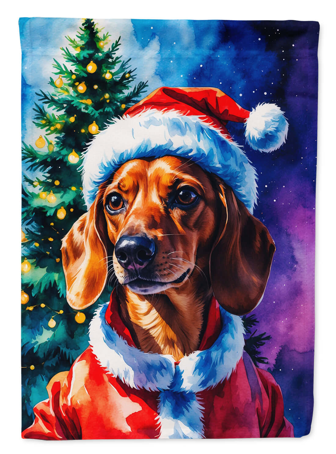 Red Dachshund Christmas Garden Flag Mailbox Decorative Yard Banner Outside Patio Artwork for Flower Beds, Garden Size, Multicolor