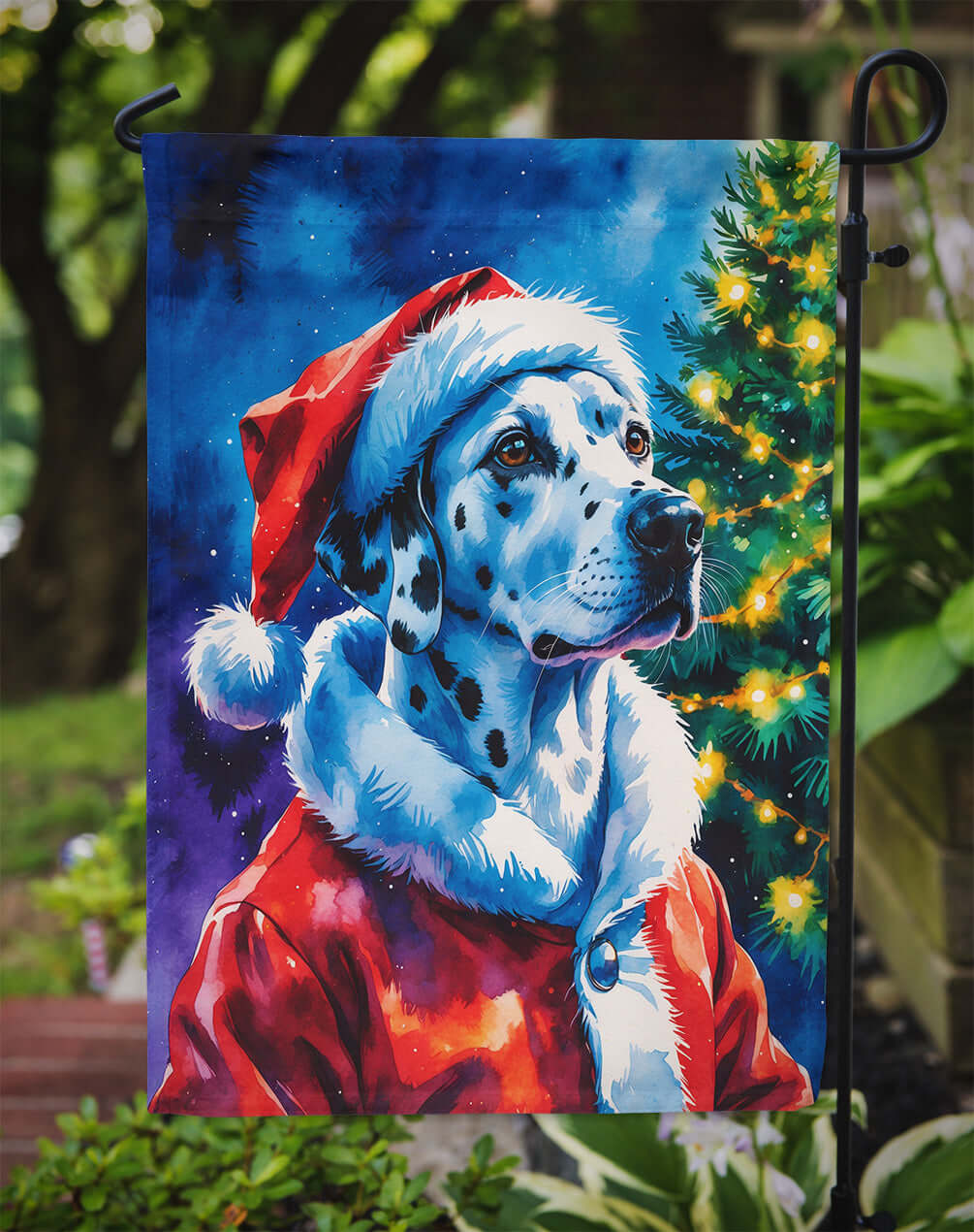 Dalmatian Christmas Garden Flag Mailbox Decorative Yard Banner Outside Patio Artwork for Flower Beds, Garden Size, Multicolor