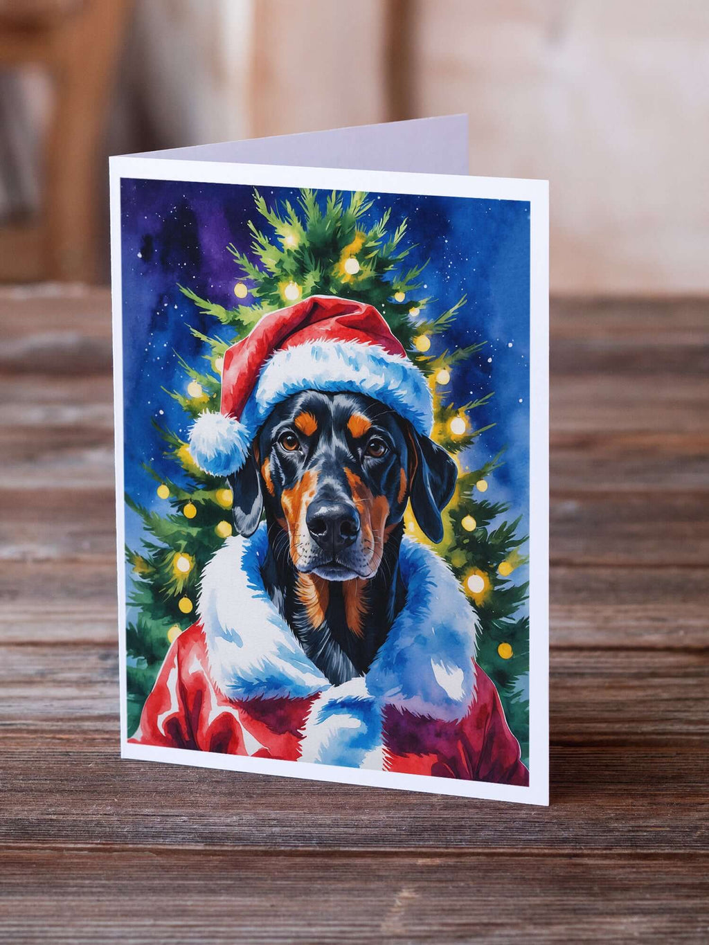 Doberman Pinscher Christmas Greeting Cards Pack of 8 Blank Cards with Envelopes Whimsical A7 Size 5x7