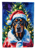 Doberman Pinscher Christmas Garden Flag Mailbox Decorative Yard Banner Outside Patio Artwork for Flower Beds, Garden Size, Multicolor