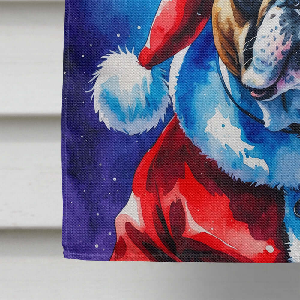French Bulldog Christmas House Flag 28x40 Porch Sleeve Pole Decorative Outside Yard Banner Artwork Wall Hanging, Polyester
