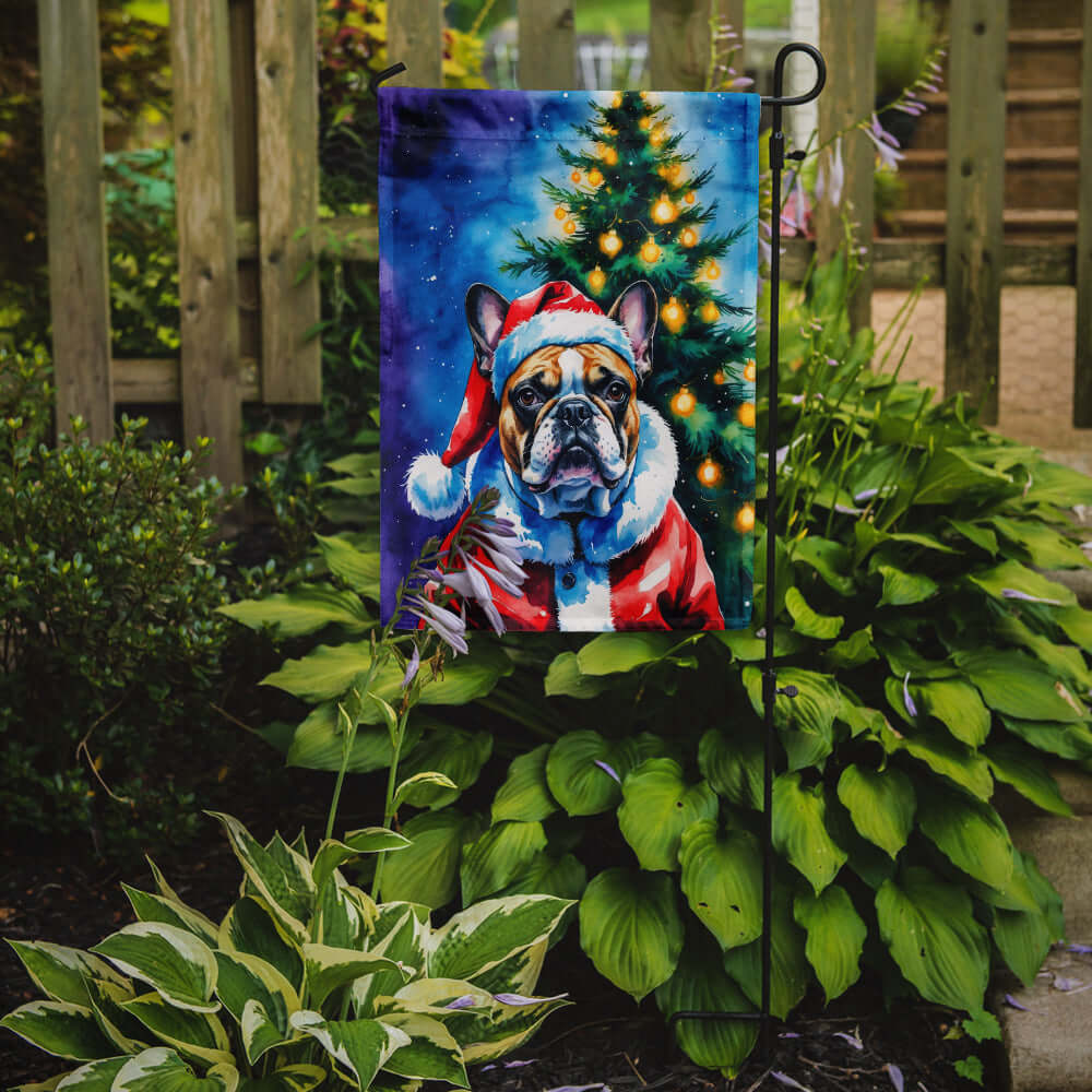 French Bulldog Christmas Garden Flag Mailbox Decorative Yard Banner Outside Patio Artwork for Flower Beds, Garden Size, Multicolor