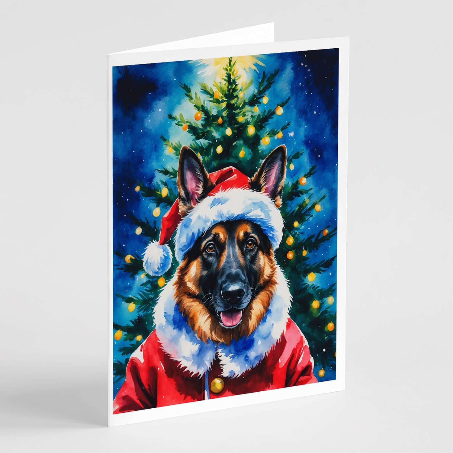 German Shepherd Christmas Greeting Cards Pack of 8 Blank Cards with Envelopes Whimsical A7 Size 5x7