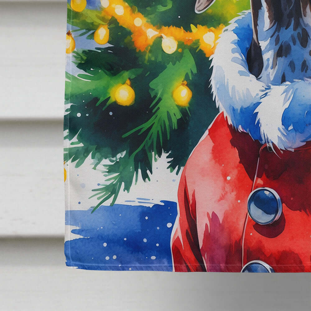 German Shorthaired Pointer Christmas House Flag 28x40 Porch Sleeve Pole Decorative Outside Yard Banner Artwork Wall Hanging, Polyester