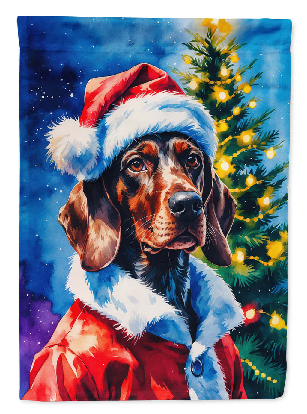 German Wirehaired Pointer Christmas Garden Flag Mailbox Decorative Yard Banner Outside Patio Artwork for Flower Beds, Garden Size, Multicolor