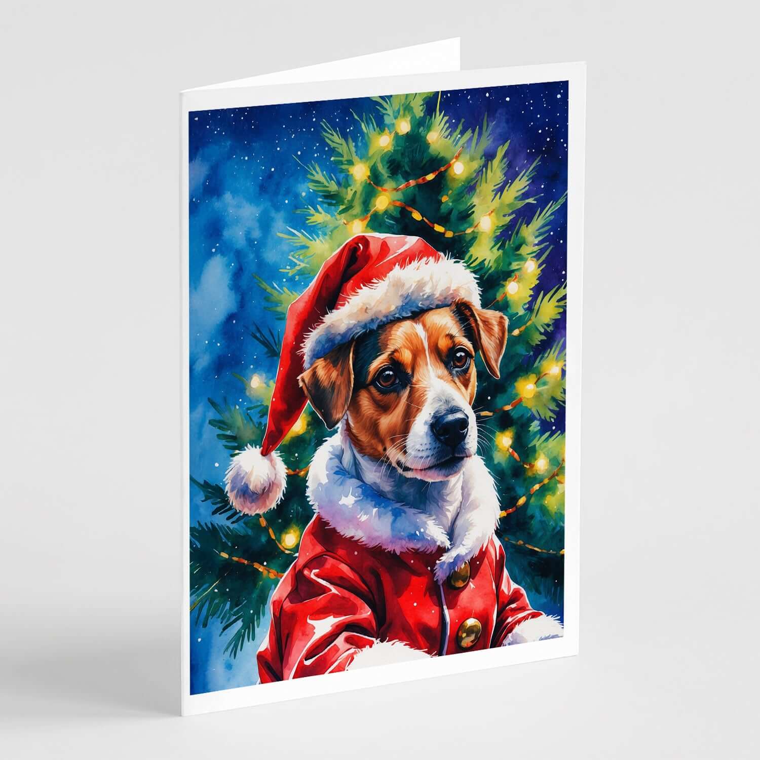 Jack Russell Terrier Christmas Greeting Cards Pack of 8 Blank Cards with Envelopes Whimsical A7 Size 5x7