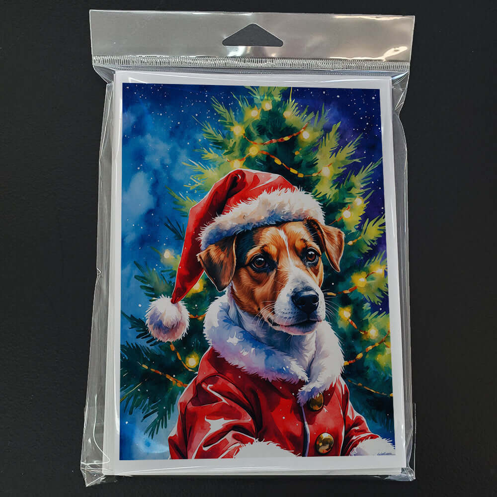 Jack Russell Terrier Christmas Greeting Cards Pack of 8 Blank Cards with Envelopes Whimsical A7 Size 5x7