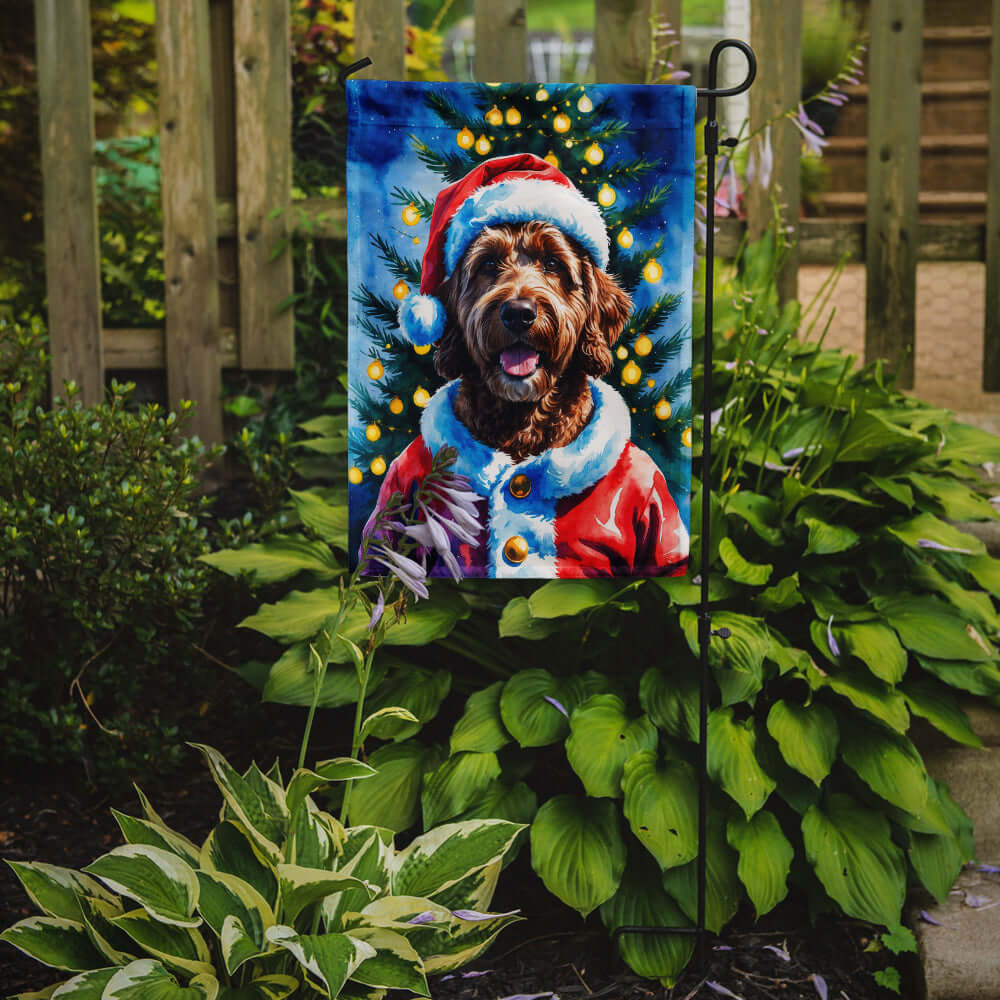 Chocolate Labradoodle Christmas Garden Flag Mailbox Decorative Yard Banner Outside Patio Artwork for Flower Beds, Garden Size, Multicolor