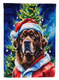 Chocolate Newfoundland Christmas Garden Flag Mailbox Decorative Yard Banner Outside Patio Artwork for Flower Beds, Garden Size, Multicolor