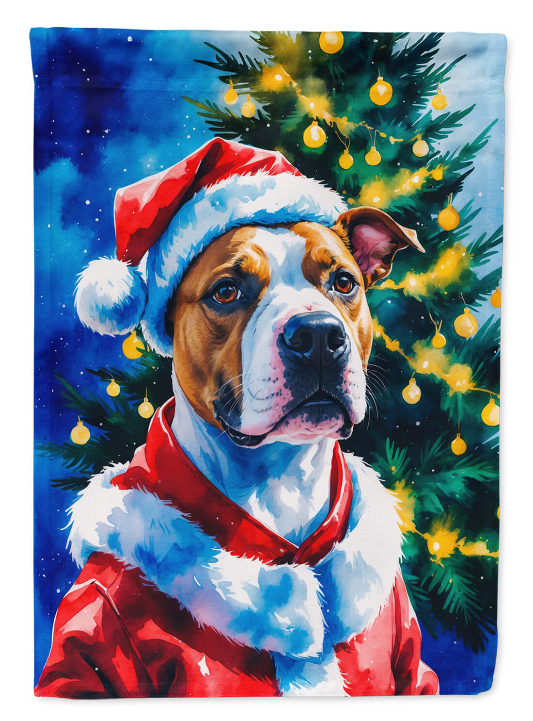 Pit Bull Terrier Christmas Garden Flag Mailbox Decorative Yard Banner Outside Patio Artwork for Flower Beds, Garden Size, Multicolor