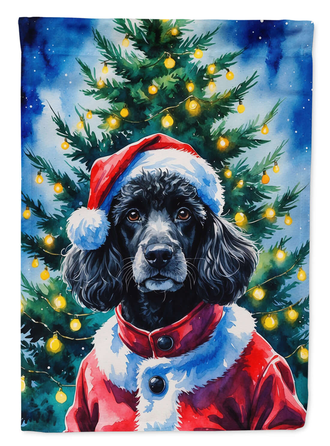 Black Poodle Christmas Garden Flag Mailbox Decorative Yard Banner Outside Patio Artwork for Flower Beds, Garden Size, Multicolor