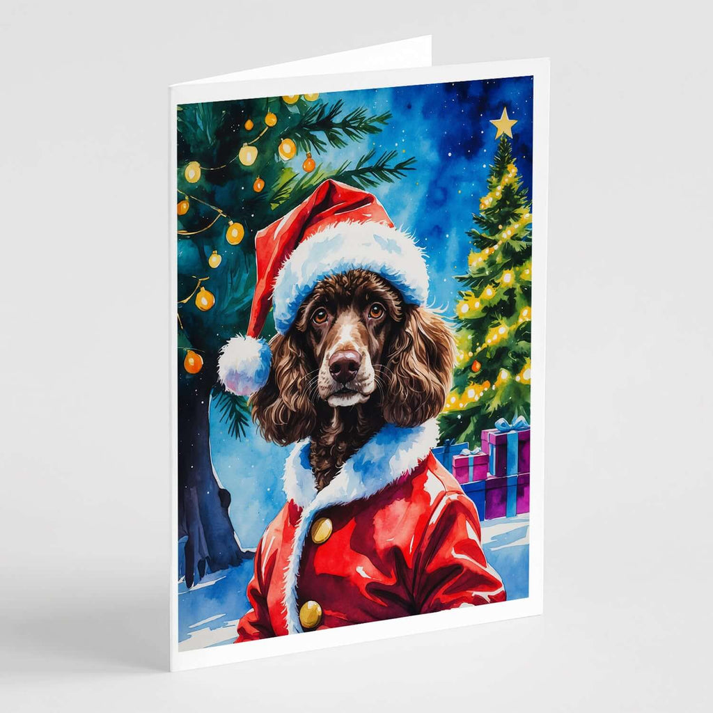 Chocolate Poodle Christmas Greeting Cards Pack of 8 Blank Cards with Envelopes Whimsical A7 Size 5x7