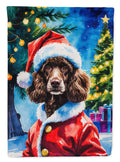 Chocolate Poodle Christmas Garden Flag Mailbox Decorative Yard Banner Outside Patio Artwork for Flower Beds, Garden Size, Multicolor
