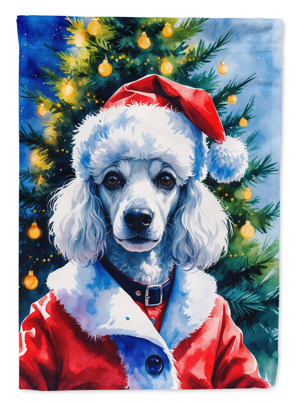 White Poodle Christmas Garden Flag Mailbox Decorative Yard Banner Outside Patio Artwork for Flower Beds, Garden Size, Multicolor