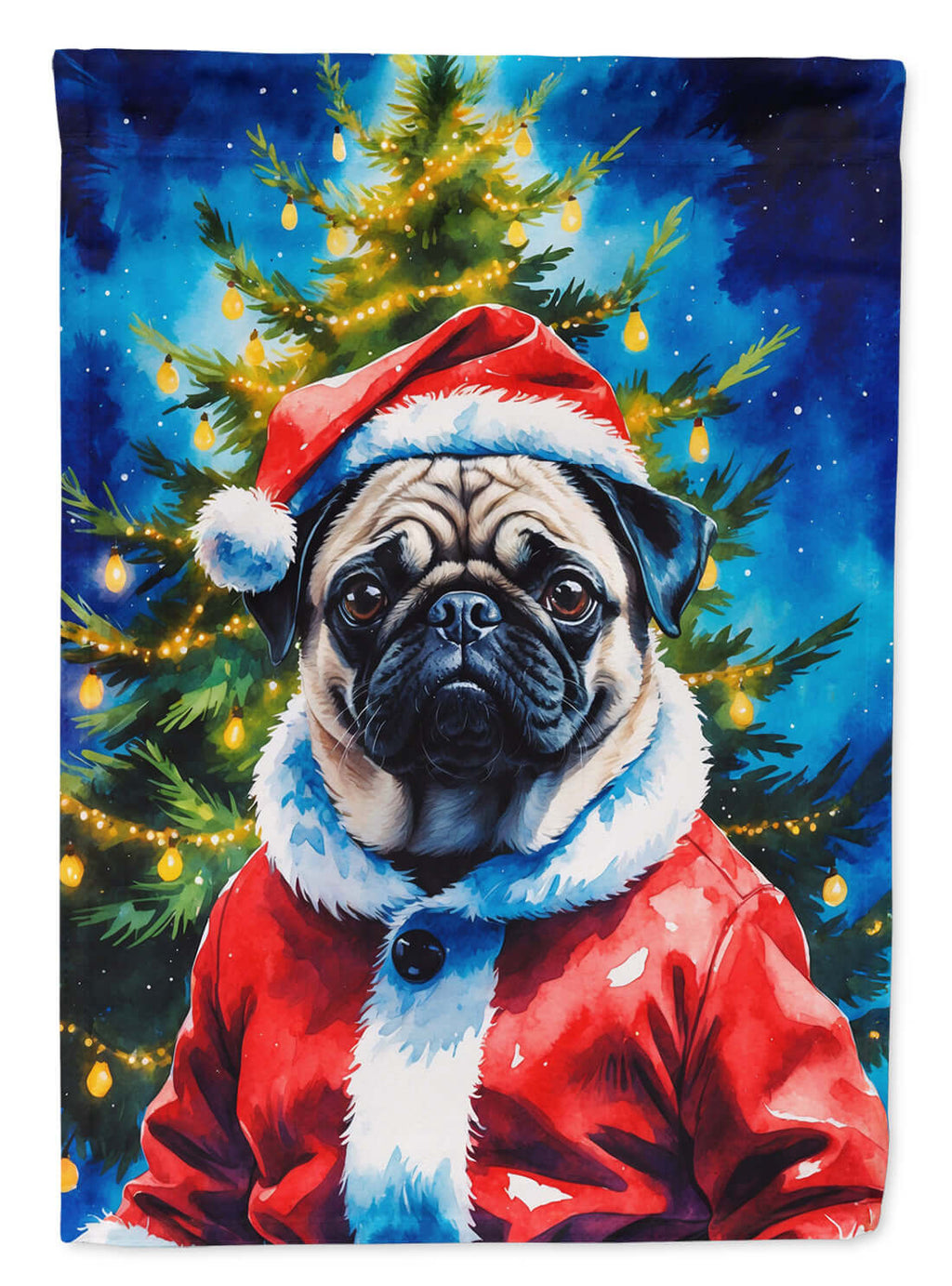 Pug Christmas Garden Flag Mailbox Decorative Yard Banner Outside Patio Artwork for Flower Beds, Garden Size, Multicolor