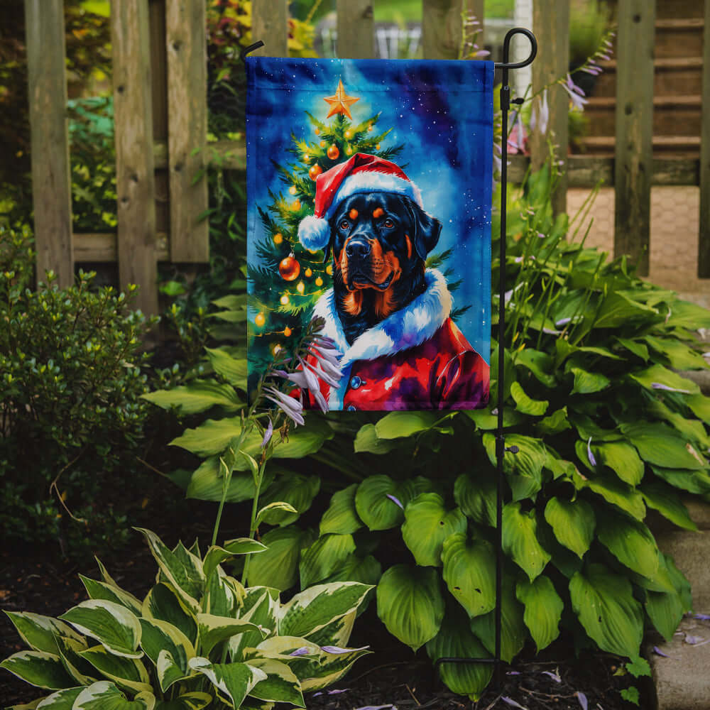 Rottweiler Christmas Garden Flag Mailbox Decorative Yard Banner Outside Patio Artwork for Flower Beds, Garden Size, Multicolor