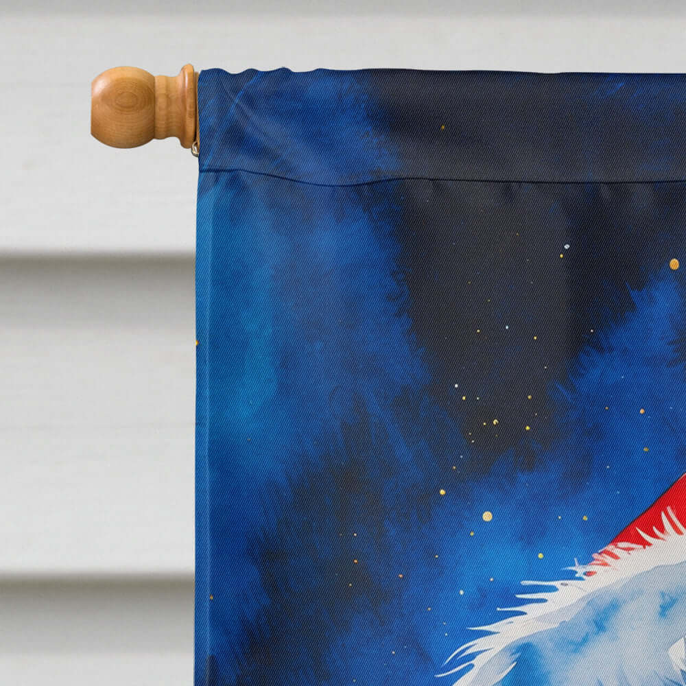 Saint Bernard Christmas House Flag 28x40 Porch Sleeve Pole Decorative Outside Yard Banner Artwork Wall Hanging, Polyester
