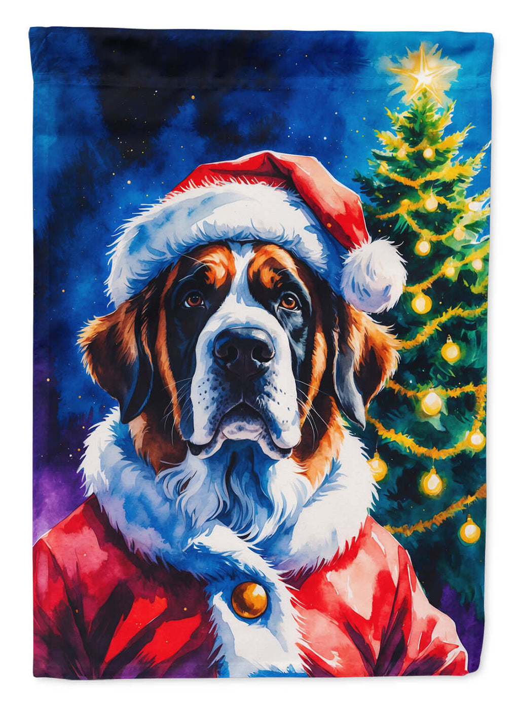 Saint Bernard Christmas Garden Flag Mailbox Decorative Yard Banner Outside Patio Artwork for Flower Beds, Garden Size, Multicolor